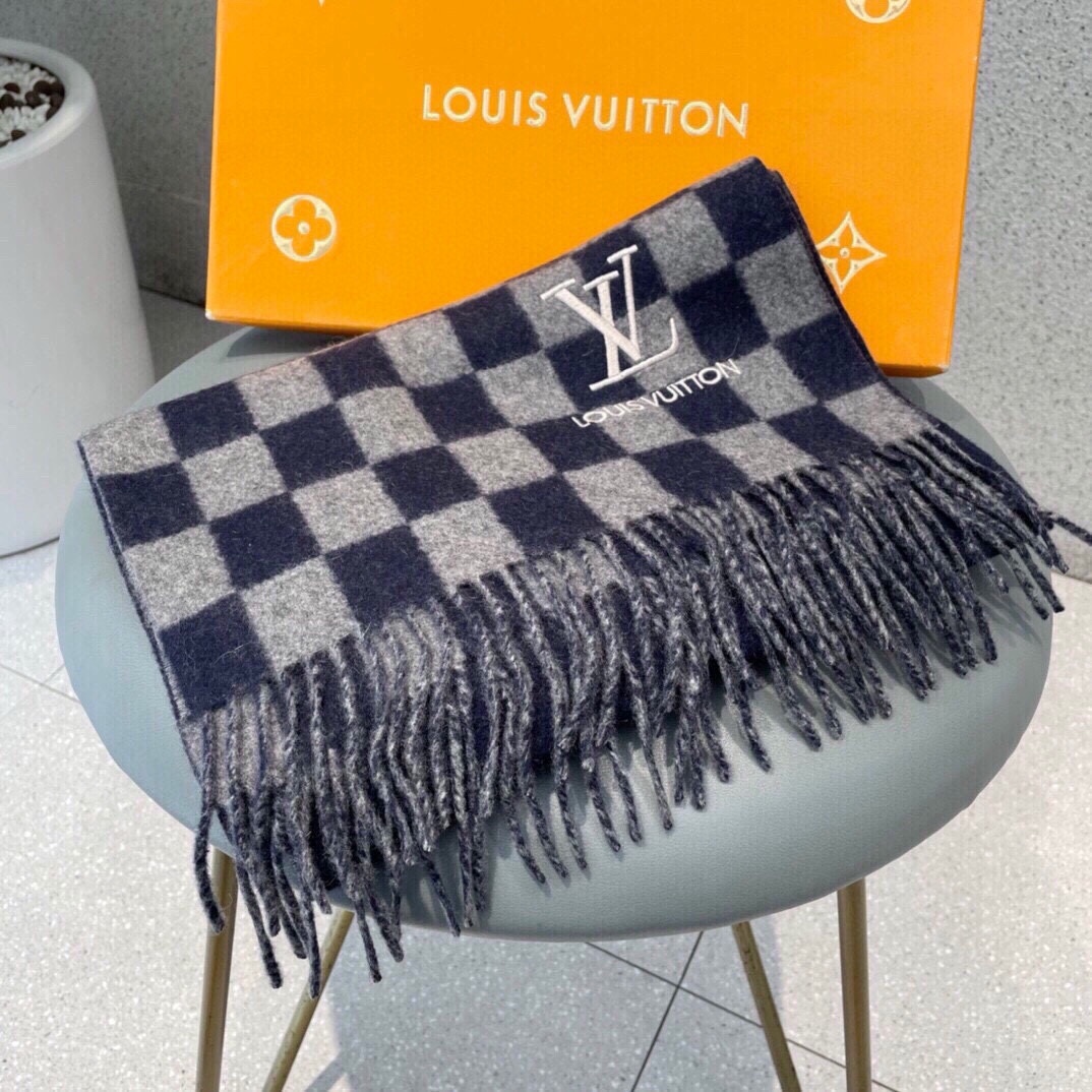 TOP Louis Vuitton LV Scarf 32x180cm - Blue and Grey