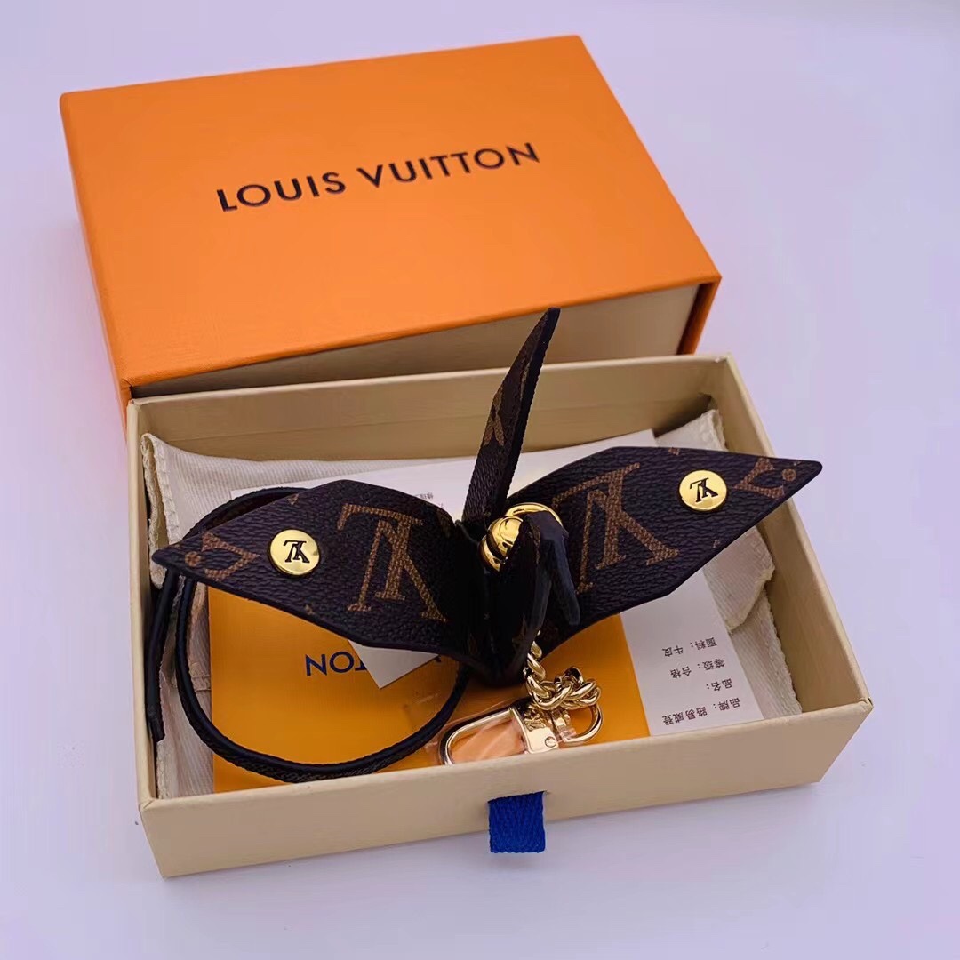 TOP Louis Vuitton LV Thousand Paper Cranes Key Chain-Brown