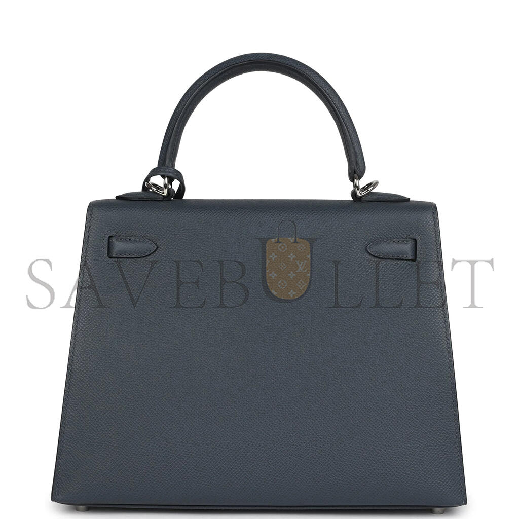HERMÈS KELLY SELLIER 25 GRIS MISTY EPSOM PALLADIUM HARDWARE (25*17*7cm)