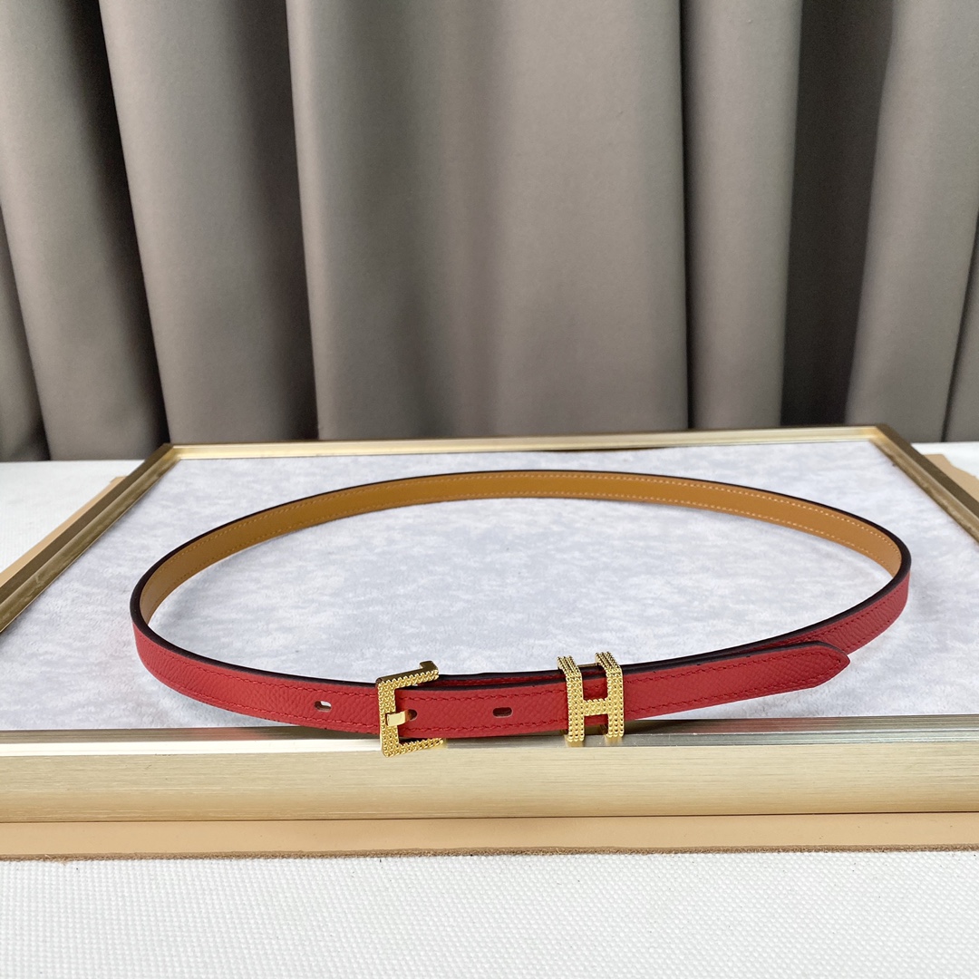 TOP HERMES Calf Leather Belt 1.5cm - 2 Colour