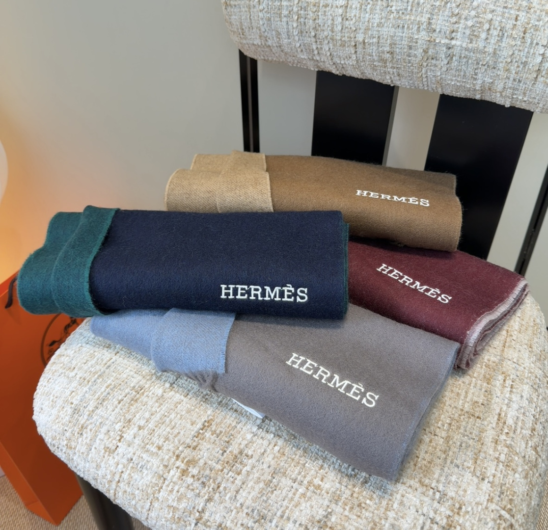 TOP HERMES Cashmere Scarf 35x 190cm - 4 Colors