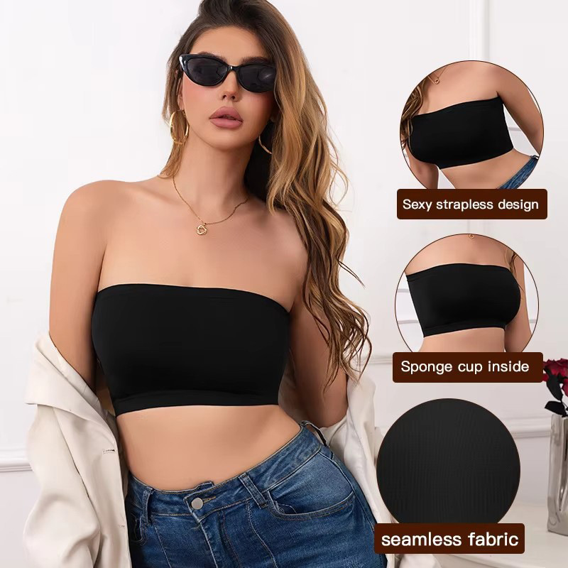Exclusive to Temu, popular TK hot-selling seamless strapless bralette for women