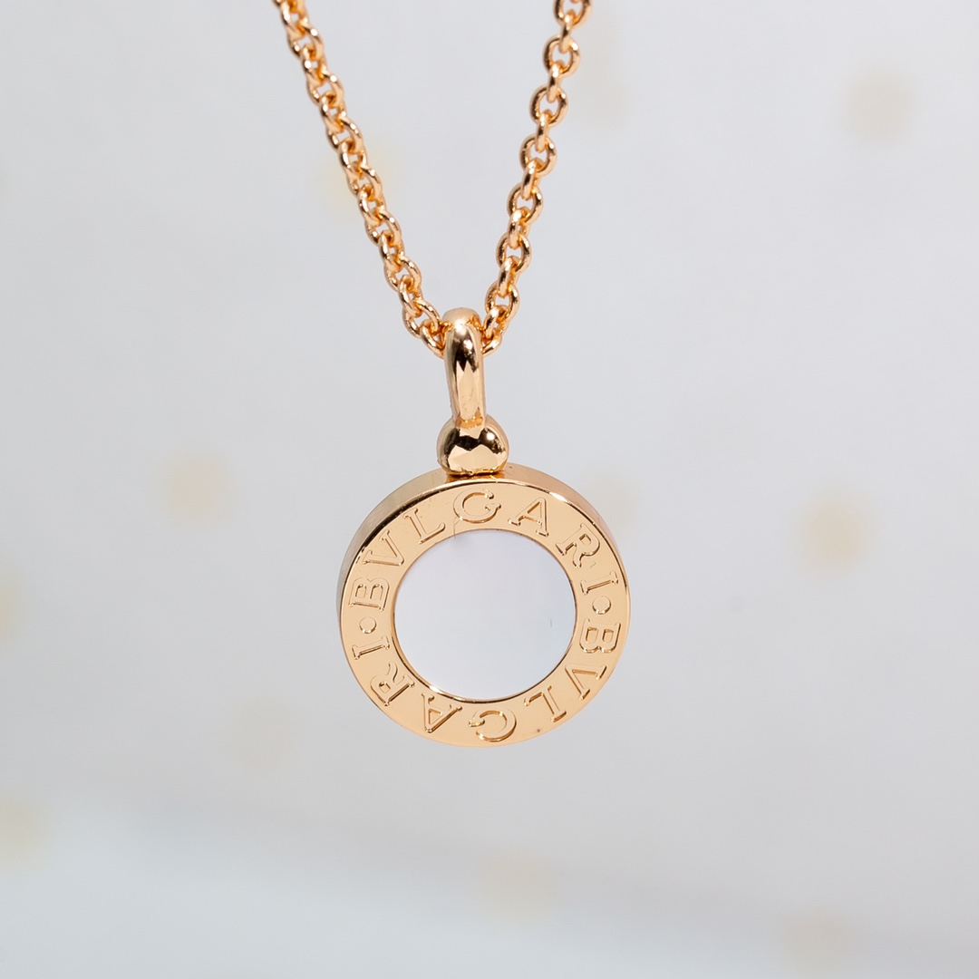 TOP BVLGARI Double-sided Single Flower Necklace - 2 Color