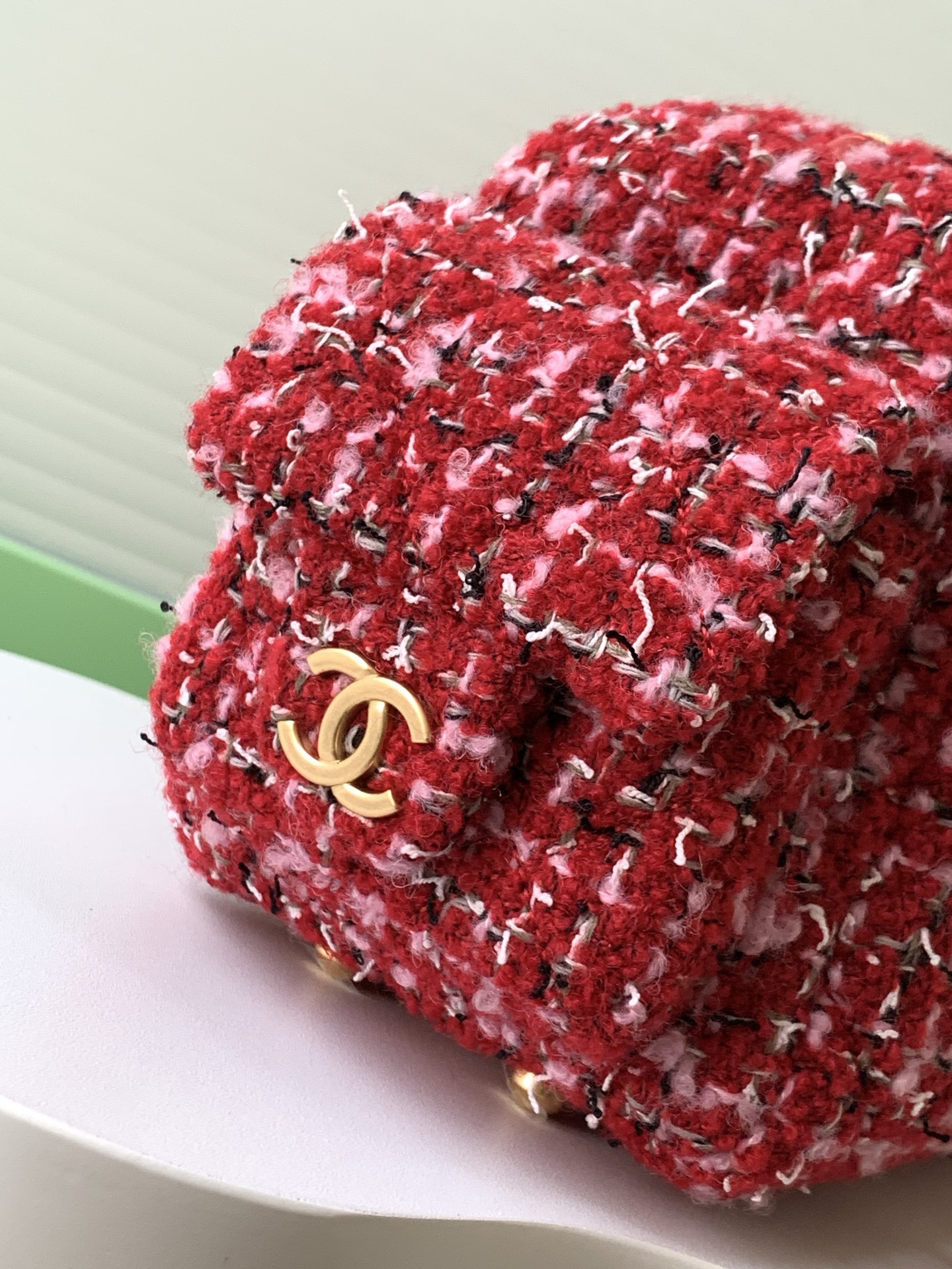 TOP CHANEL  Bowling Bag 15.5-24-11.5cm/18.5-27-13.5cm  - Red