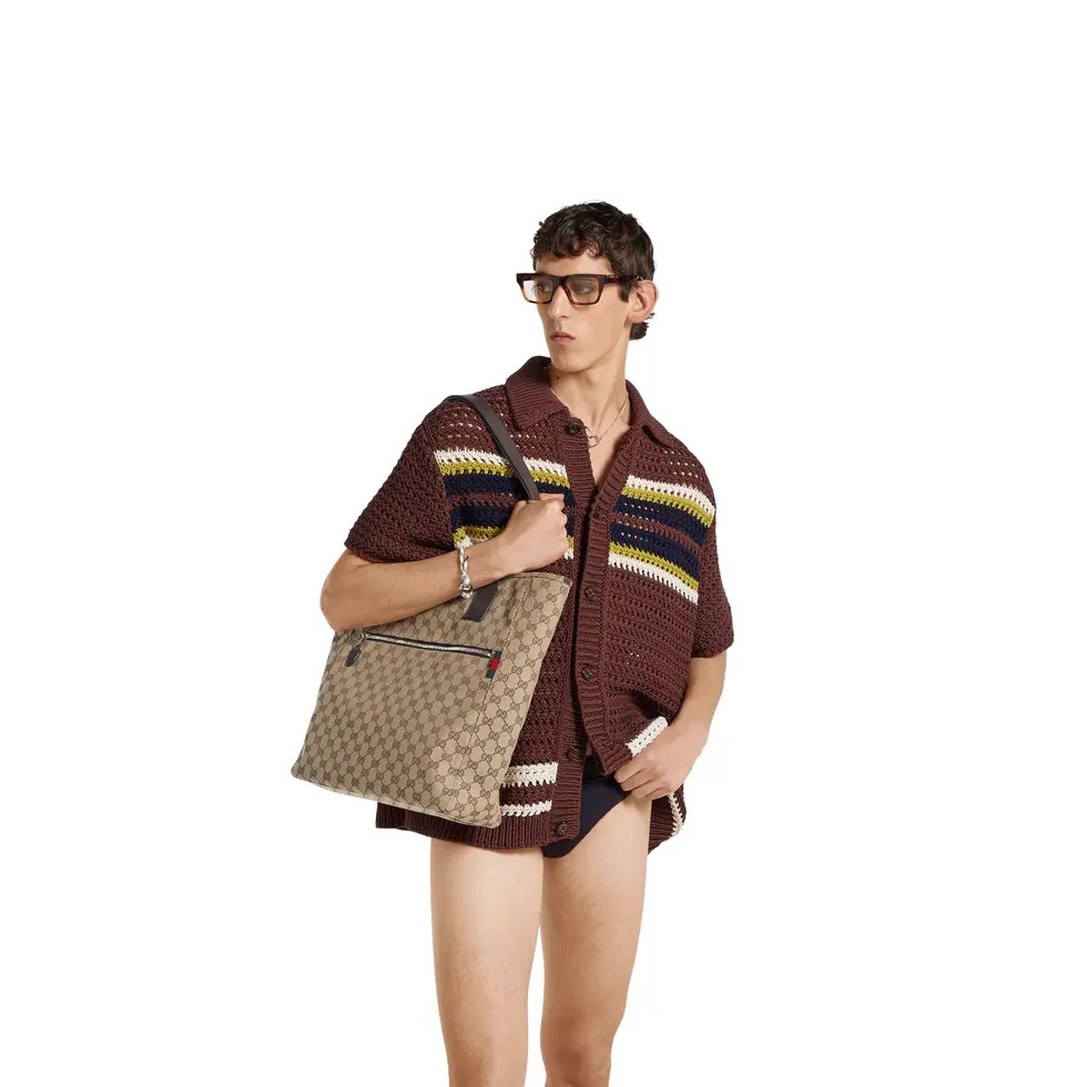 TOP GUCCI GG Tote Bag - 32*36*12cm - Brown