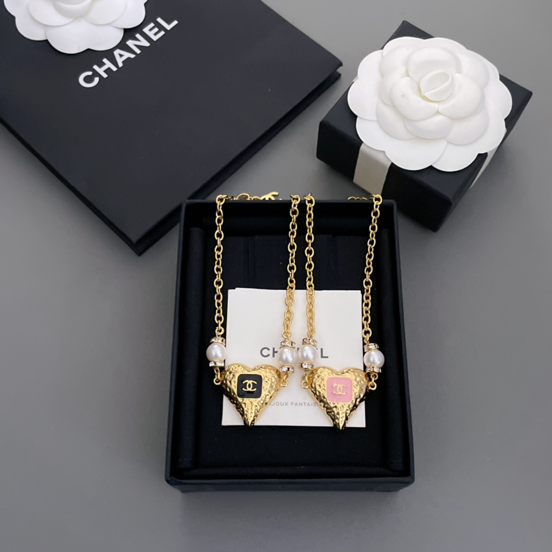 TOP CHANEL Love Double Pearl Necklace - 2 Color
