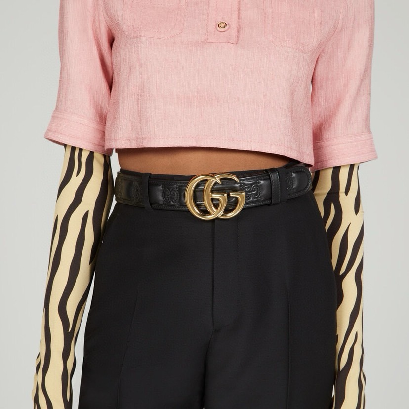 TOP GUCCI Belt With GG Suemec - 4CM - 4 Colors