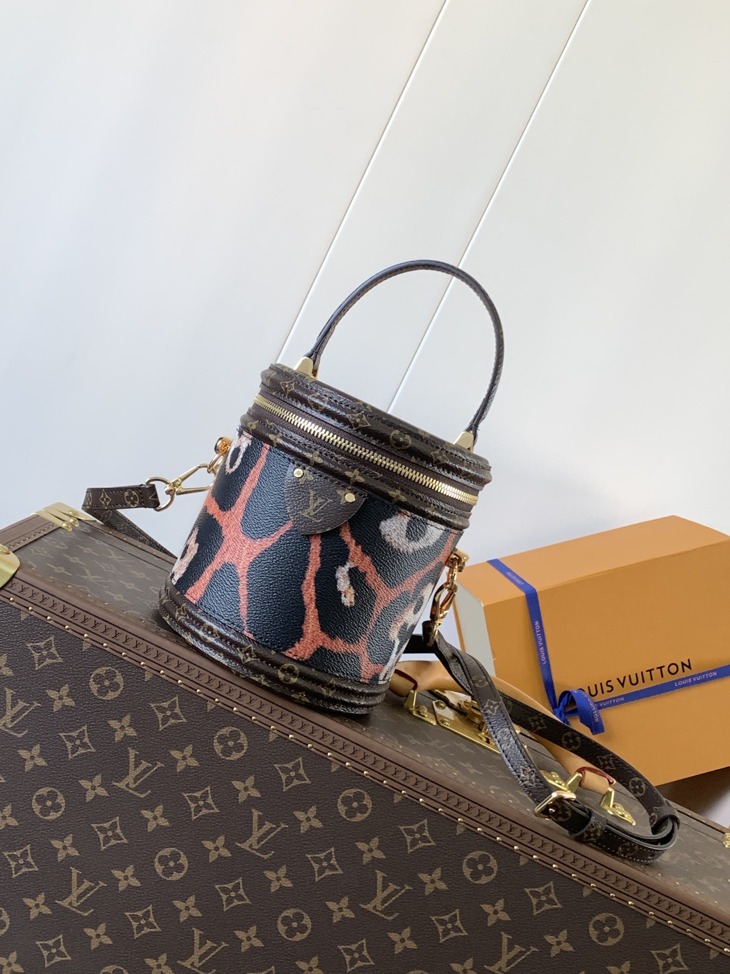 TOP Louis Vuitton LV VANITY Bag  15x17x15cm - Black and Red