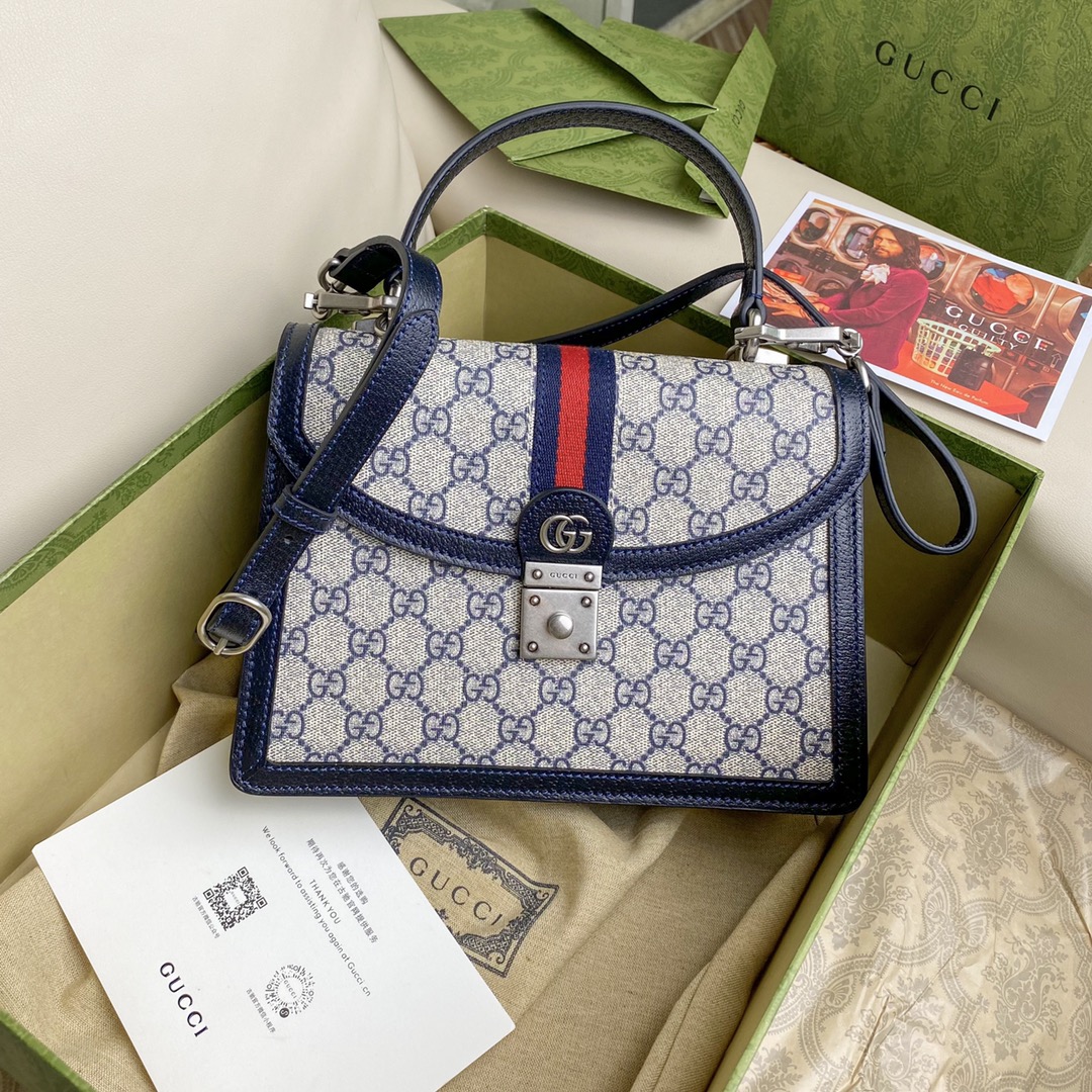 TOP GUCCI G*G  𝗢𝗽𝗵𝗶𝗱𝗶𝗮 Top Handle Mini Bag 25X17.5X7 cm - 2 Color
