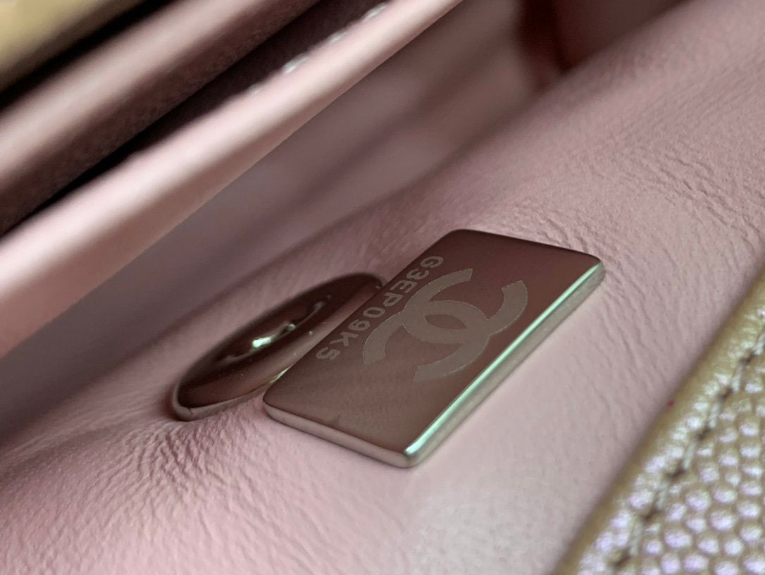 TOP CHANEL Coco Top Handle Bag Iridescent Caviar Small 19cm - Pink