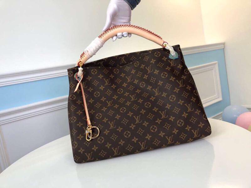 TOP Louis Vuitton LV Monogram Empreinte Artsy MM 41 x 32 x 22 cm-Brown