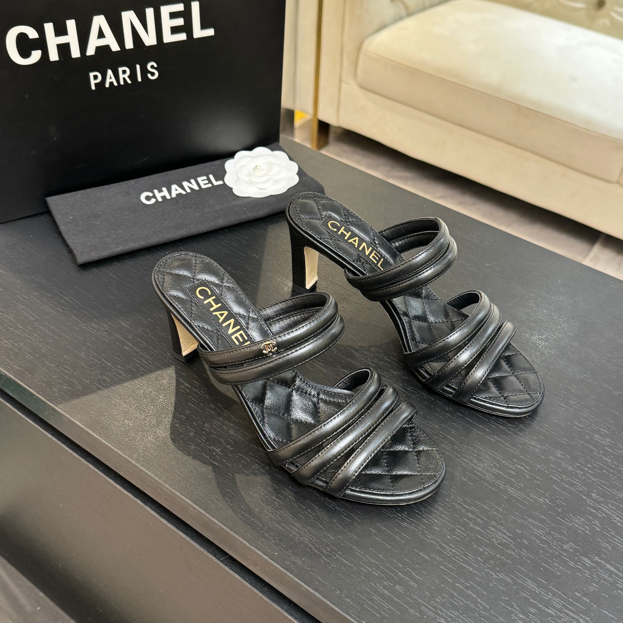 TOP CHANEL High Heels Slippers - 5 Colors