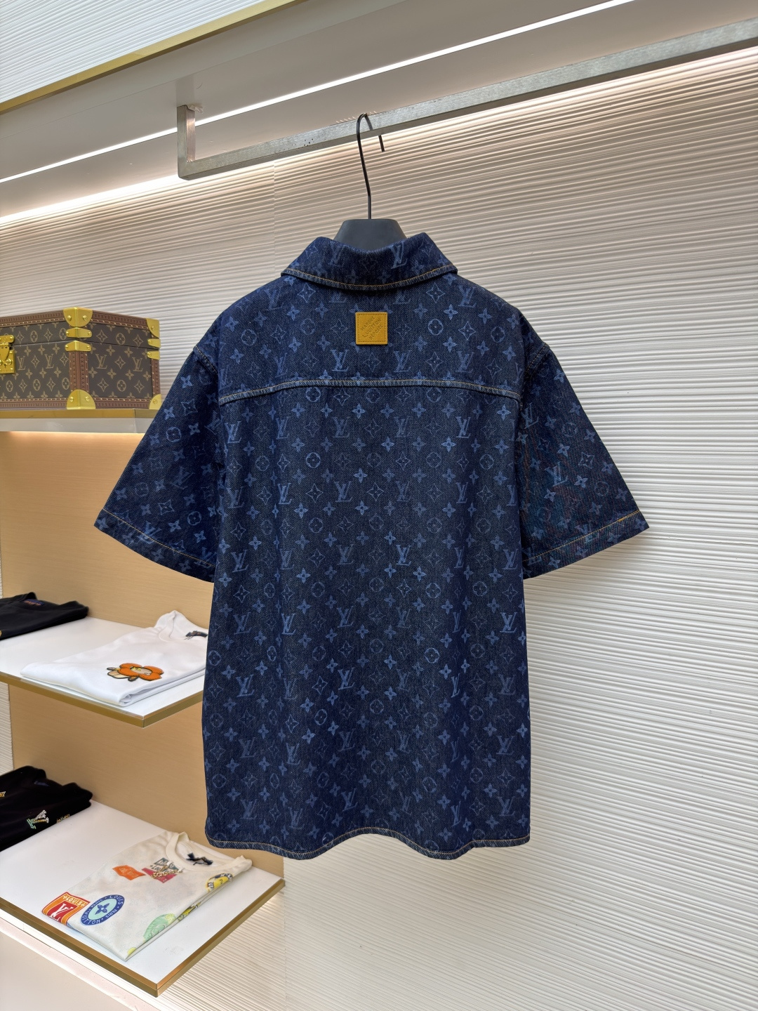 LOUIS VUITTON 字母提花渐变牛仔衬衫