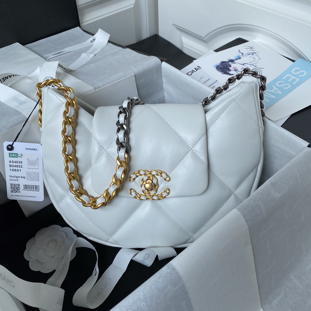TOP CHANEL Lambskin Bag With Gold And Silver Metal Chain - GHW&25×20×7cm - 3 Colors