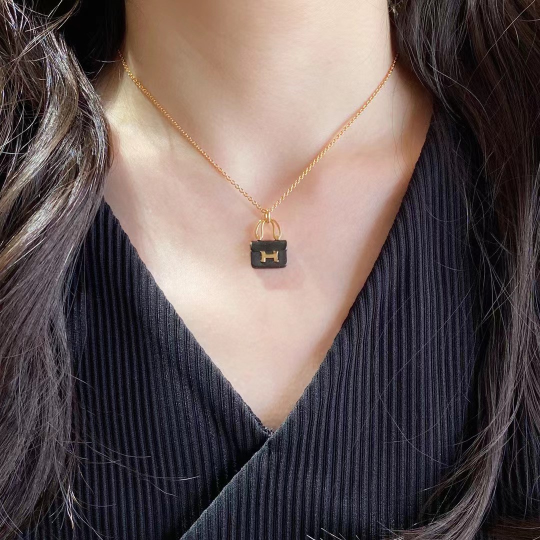 TOP HERMES Bag Necklace-Gold