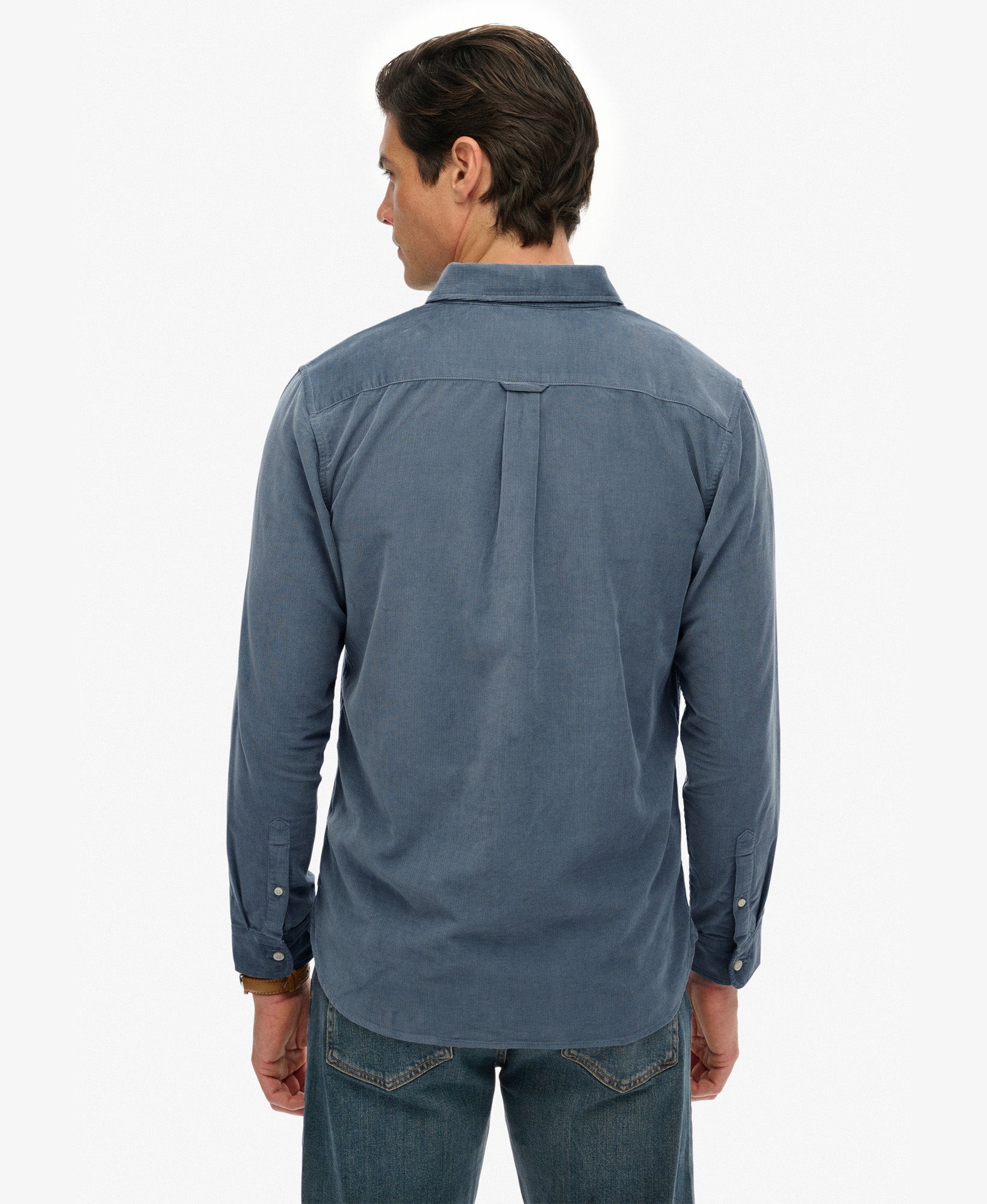 Classic Needle Cord Shirt | Stormy Weather Blue