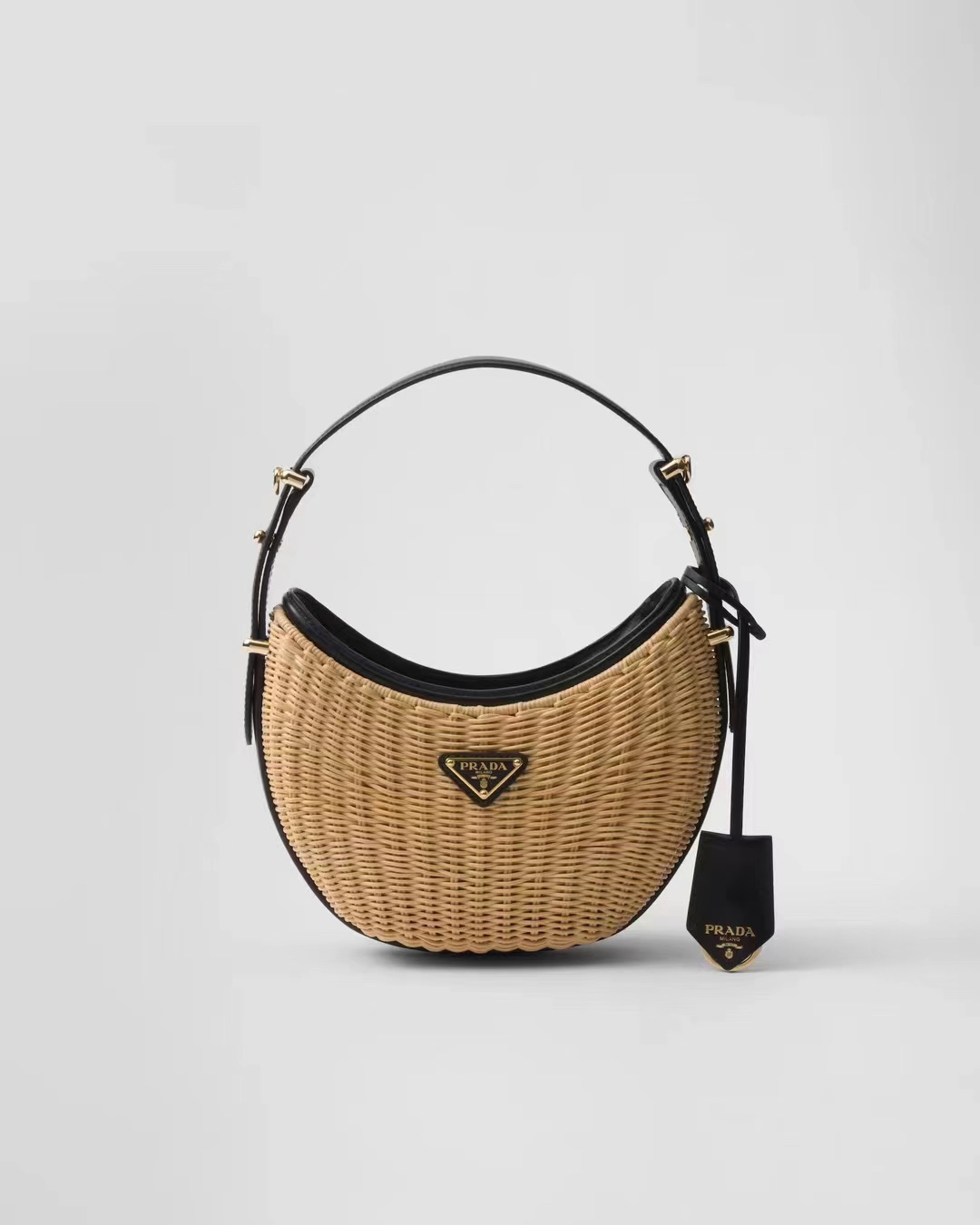 TOP PRADA Moon-Shaped Weaving Handbag 22.5*6*18.5cm - 2 Colour