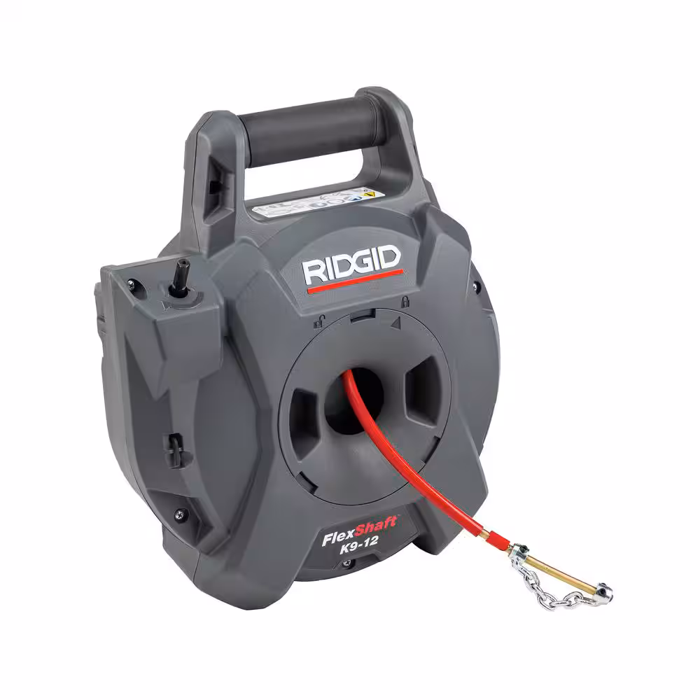 K9-12 FlexShaft Wall-to-Wall Drain Cleaner, 1/4 in. x 30 ft. Cleans 1-1/4 in. to 2 in. Pipes to Full Flow Capacity