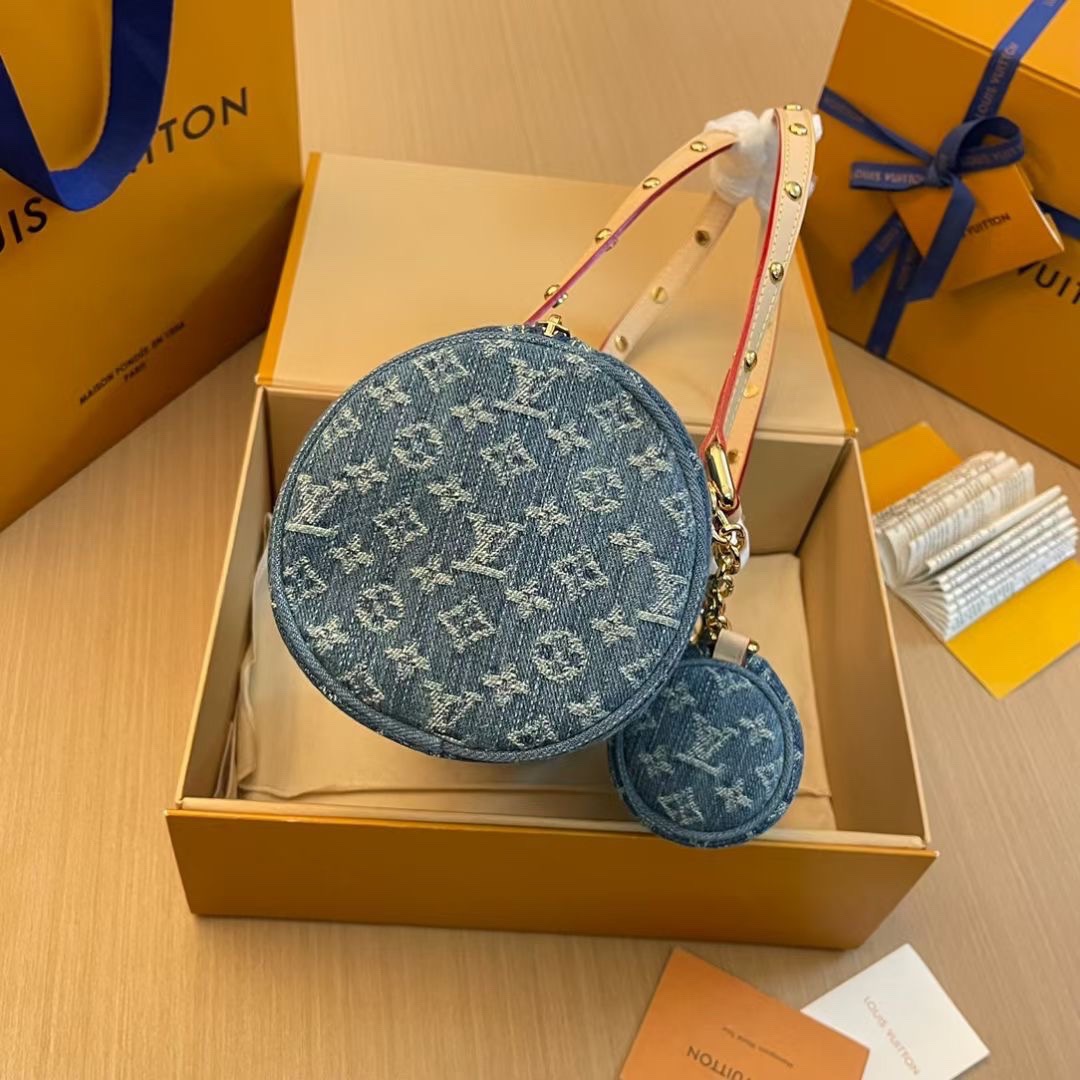 Louis Vuitton LV PAPILLON Denim Handbag(Replica)
