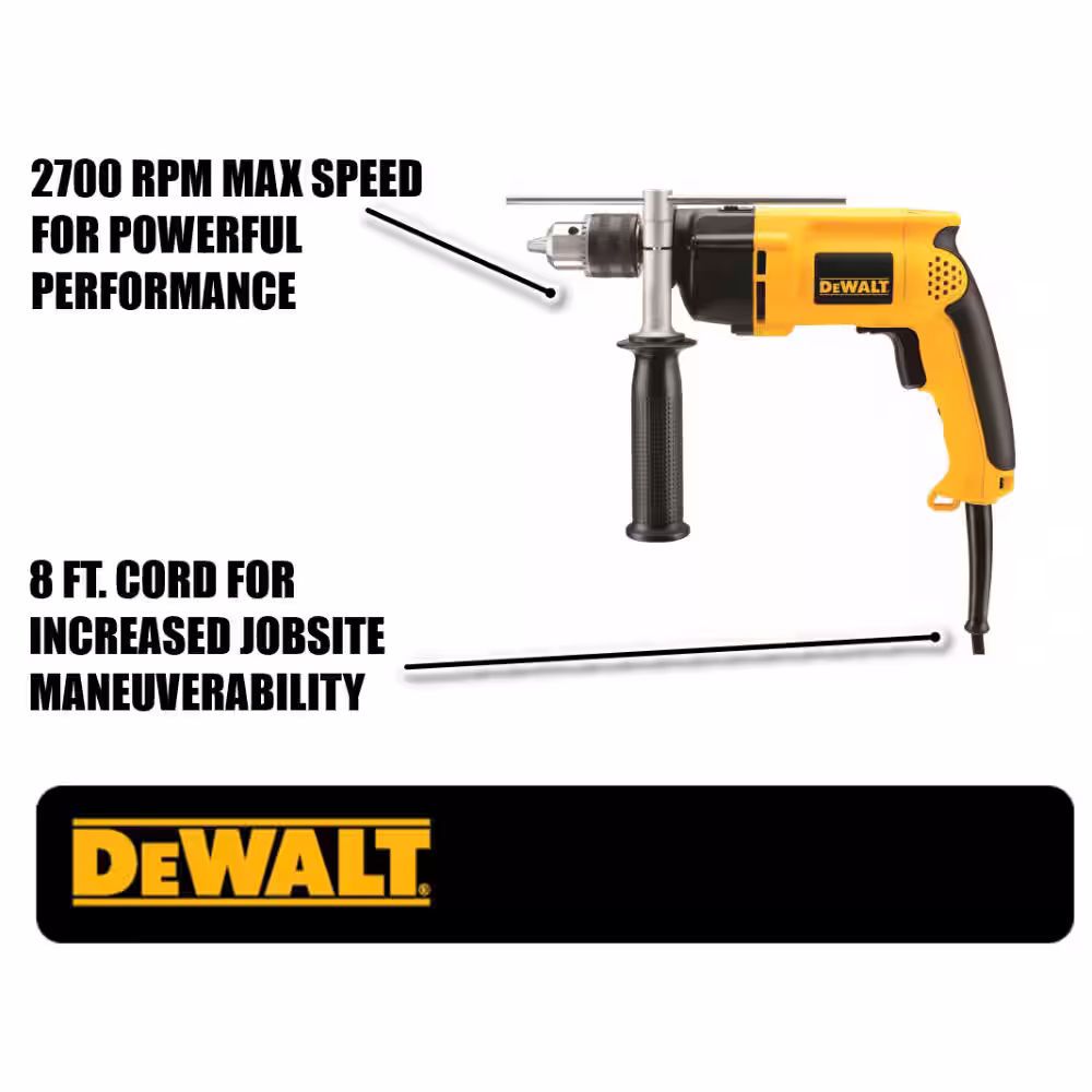 7.8 Amp Corded 1/2 in. Variable Speed Reversible Hammer Drill