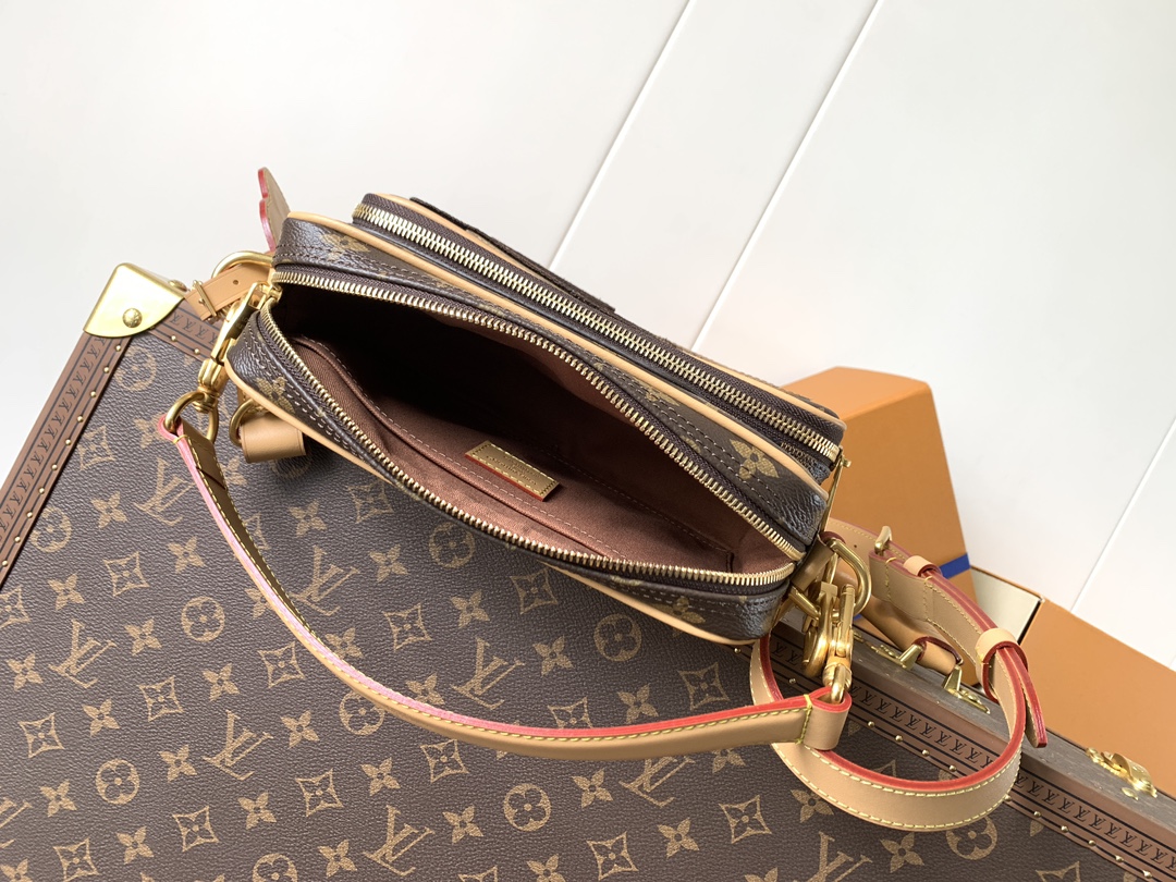 TOP Louis Vuitton LV  Monogram Landscape Nil Handbag 25x17.5x11cm - Brown