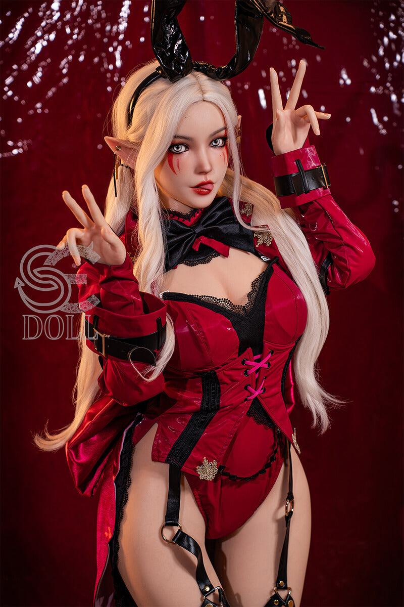 EU In Stock-155cm/5 ft 1 D-Cup Blonde Silicone Sex Doll -  SE#22SOA Aryana.A