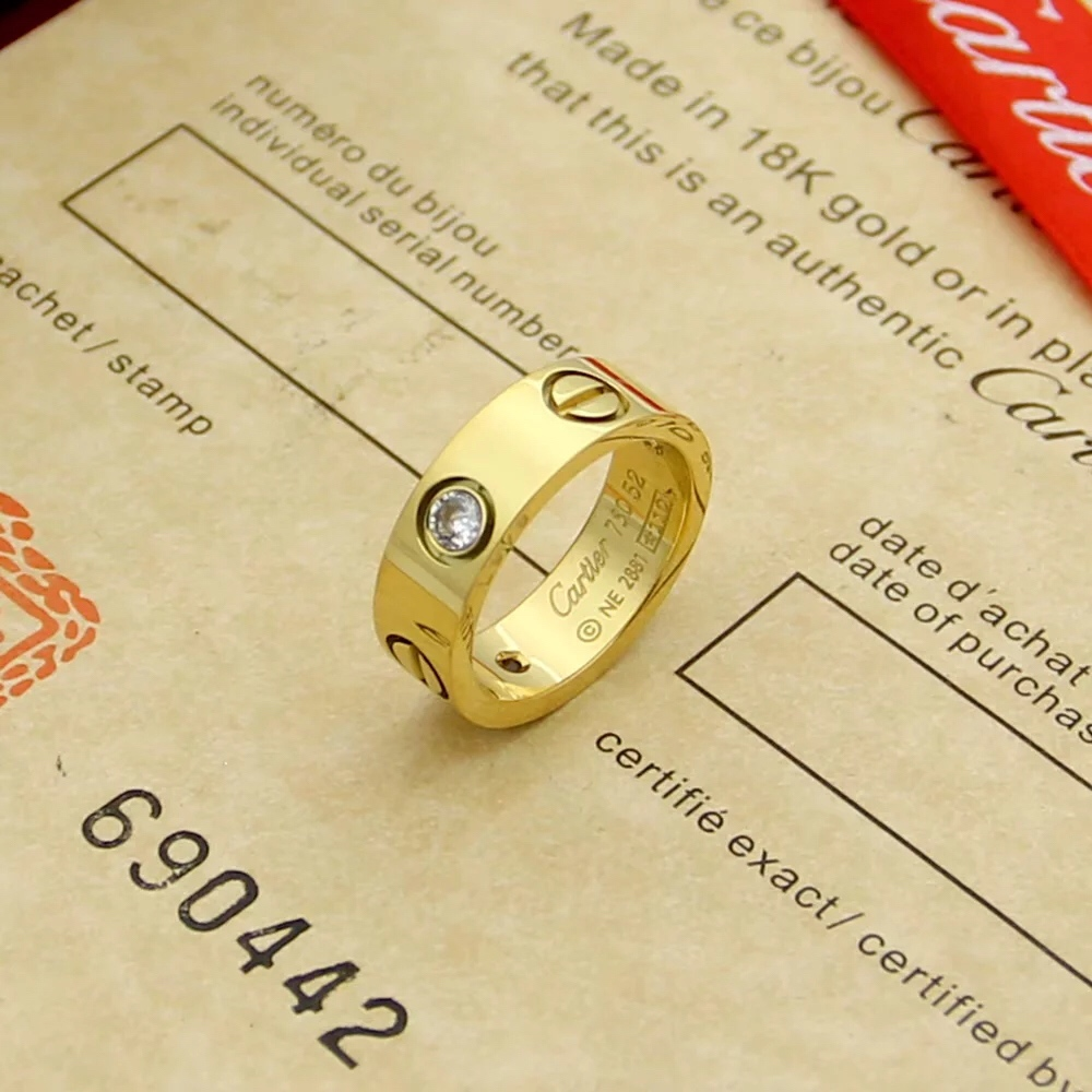 TOP Cartier Love Ring with Diamond - 3 Color