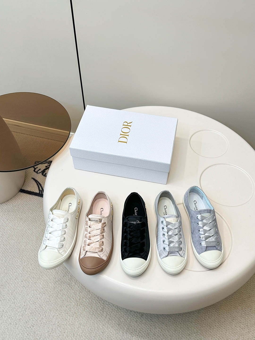 TOP Christian Dior Silk/Sheep Tendon Fabric Low Sneakers - 5 Colors