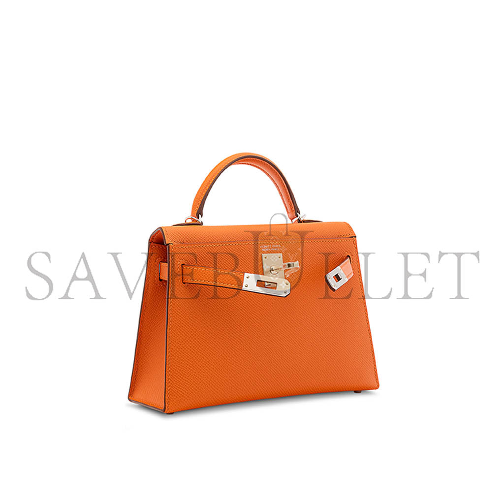 HERMÈS MINI KELLY II WITH PALLADIUM HARDWARE (19*12*5.5cm)