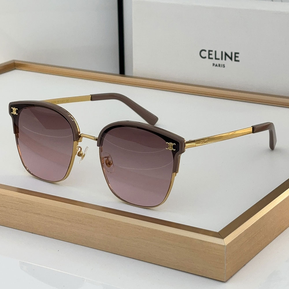 Celine  Metal Front Frame Logo  sunglasses Top quality （Replica）