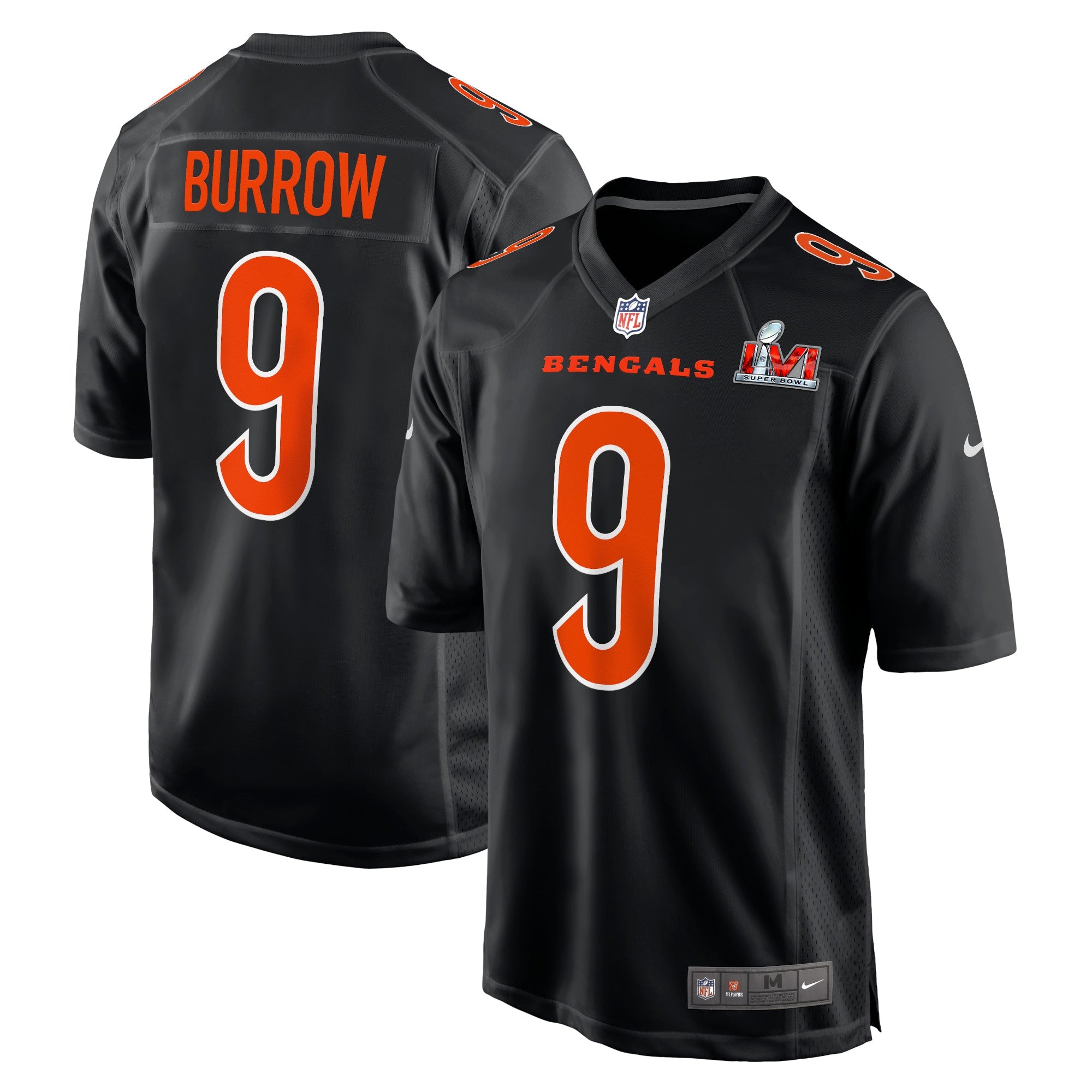 Joe Burrow Cincinnati Bengals  Super Bowl LVI Bound Game Fashion Jersey - Black