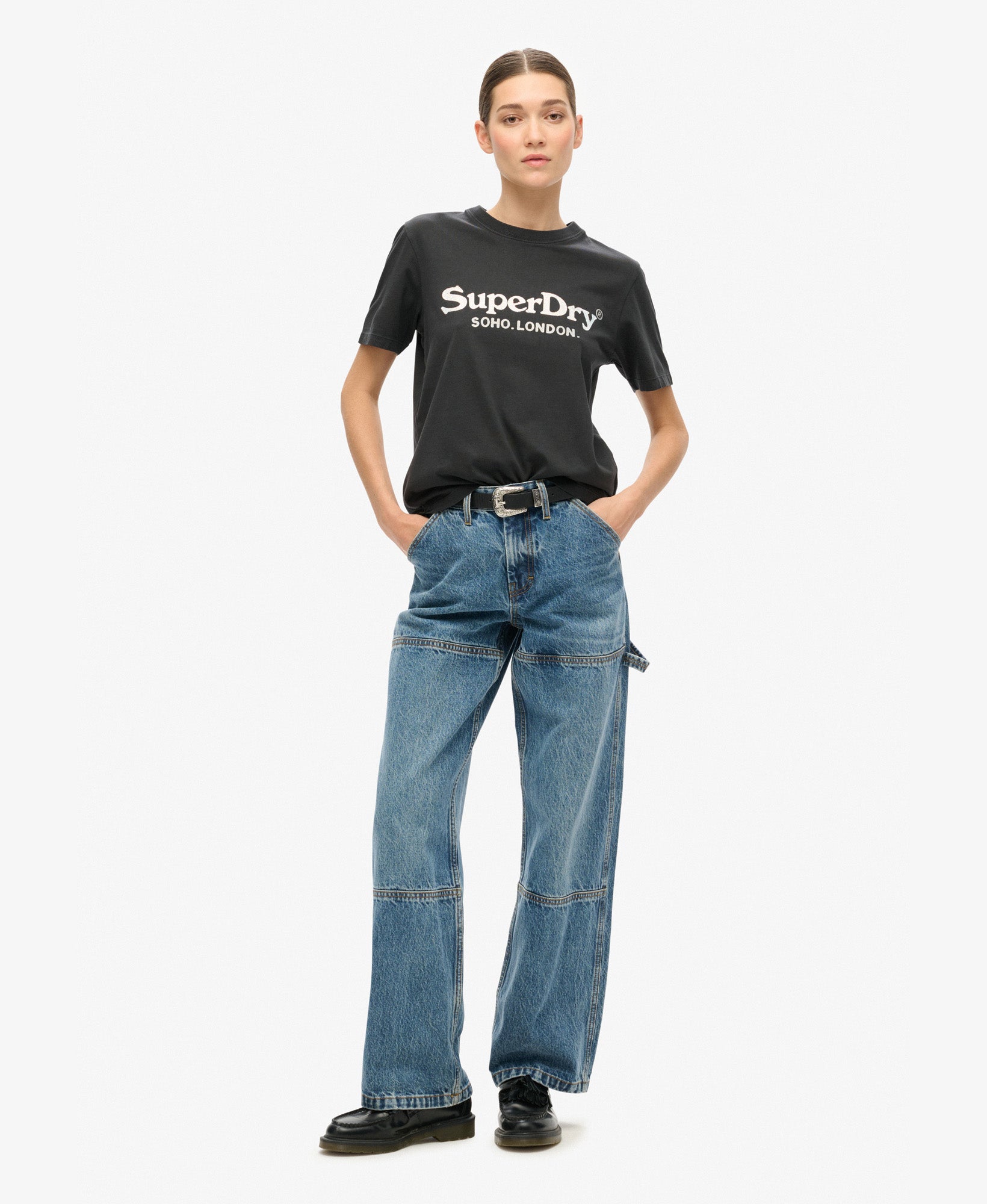 Metallic Venue Relaxed Tee | Jet Black