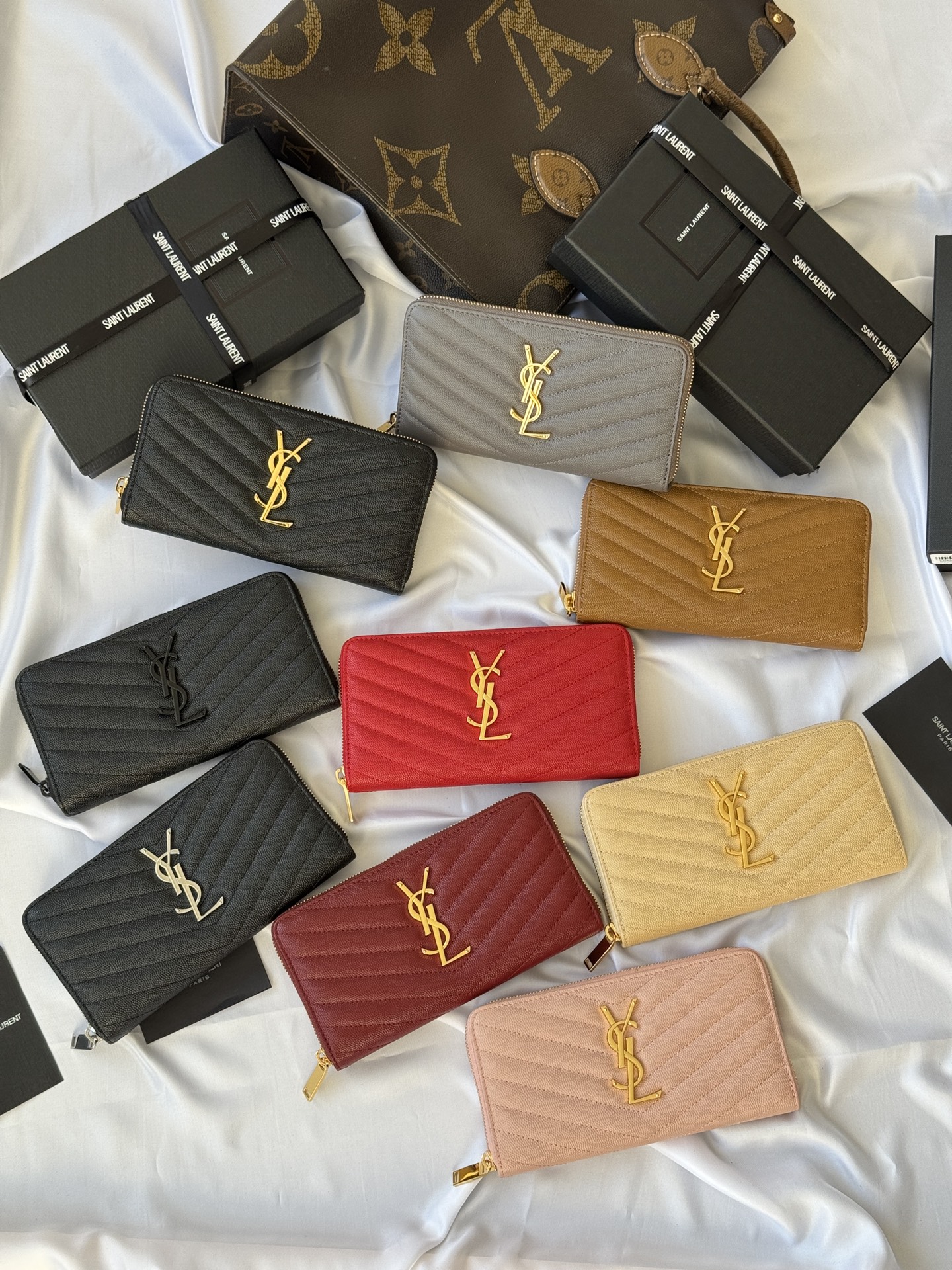 TOP Yves Saint Laurent YSL Zipper Wallet 19*10cm - 9 Colors