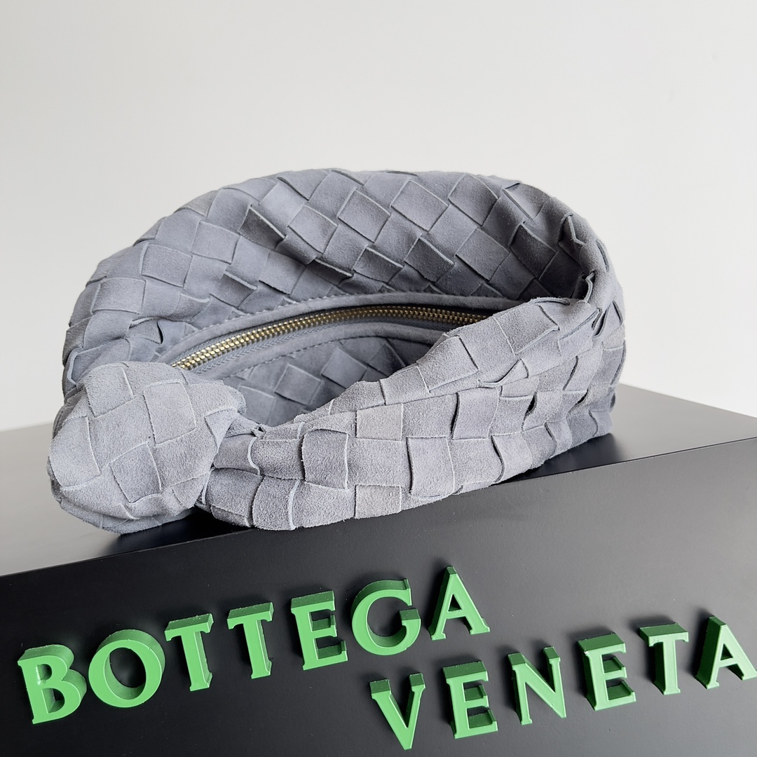 TOP Bottega Veneta BV Jodie Bag Lamskin Suede 23x15x5cm - Gray