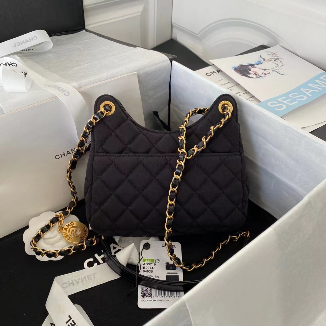 TOP CHANEL Hobo Handbag Tweeds & Fabrics-17x19x6cm-GHW-4 colours