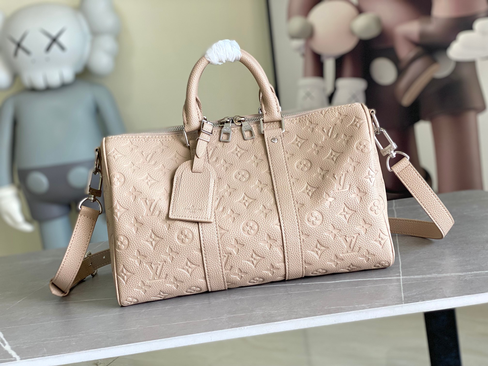 TOP Louis Vuitton LV Keepall 35 Travel Bag 34.0 x 21.0 x 16.0 cm - Apricot