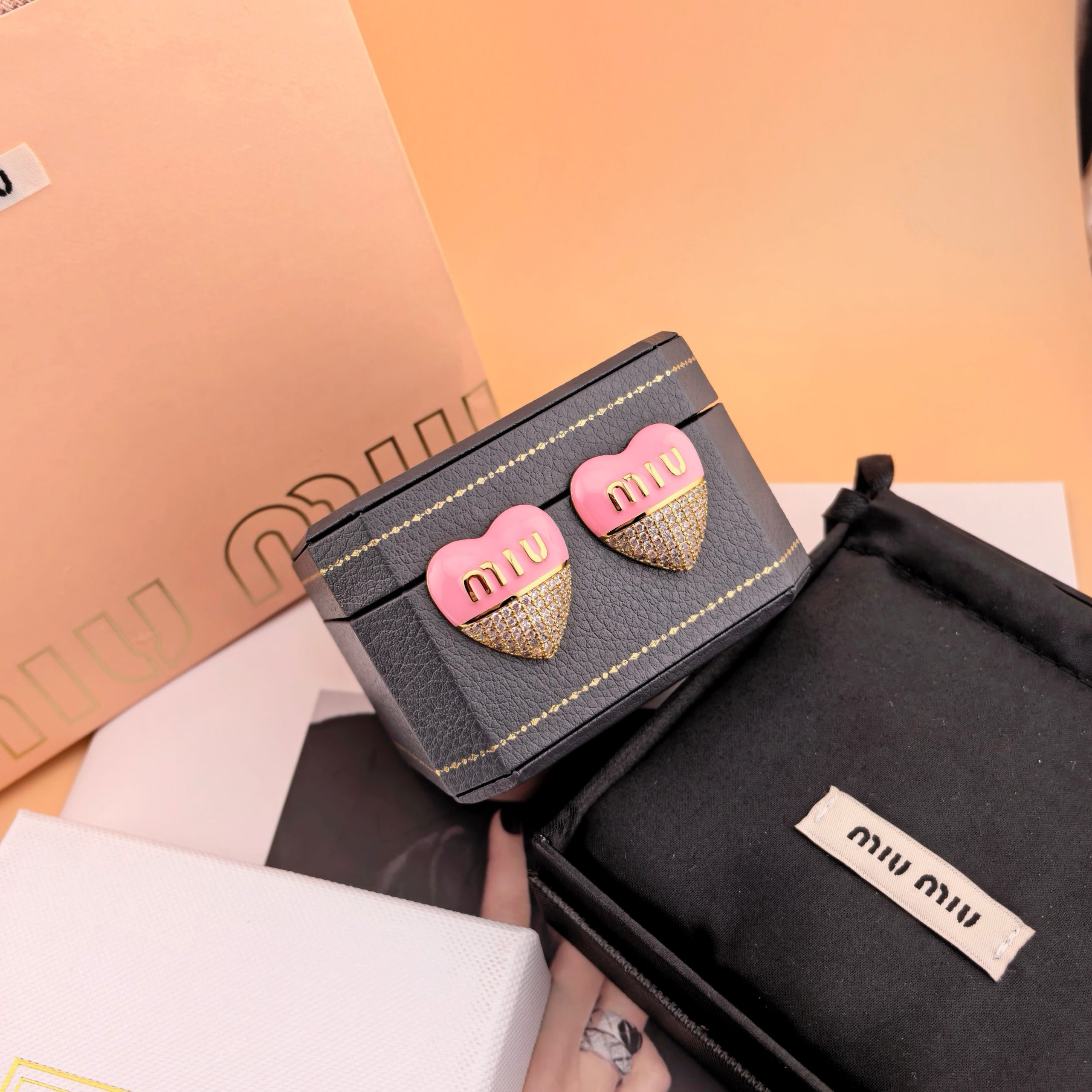 TOP Miu Miu Earrings - Pink and Gold