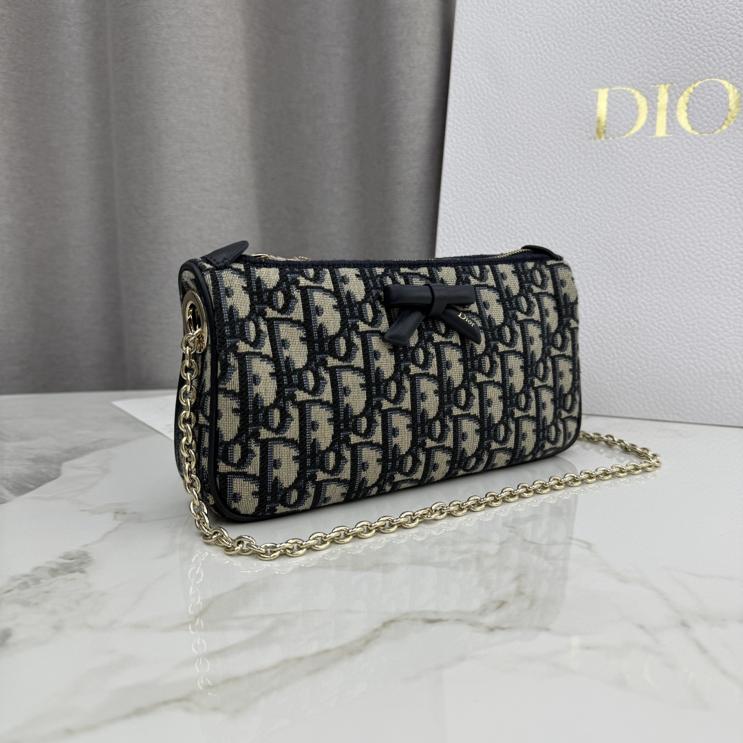 TOP Christian Dior Oblique Bow Bag 22x11.5x4.5cm - GHW