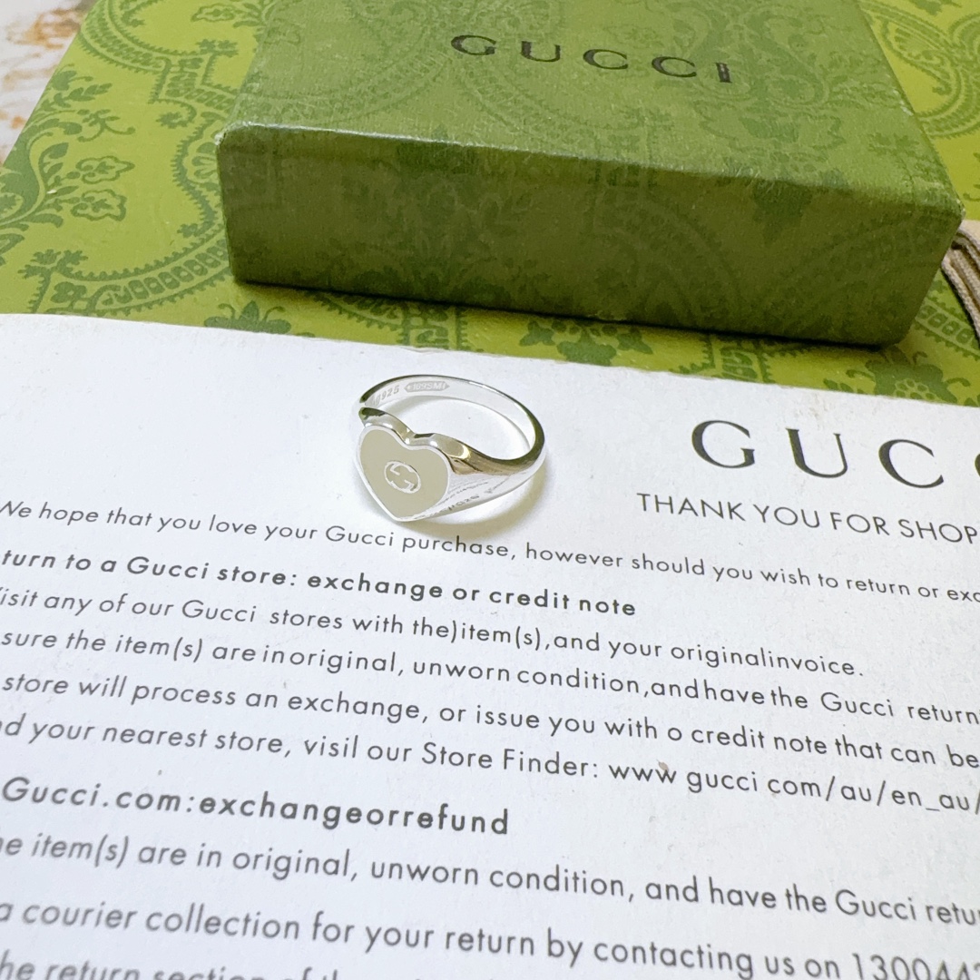 TOP GUCCI Anger Forest GG Ring -Sliver