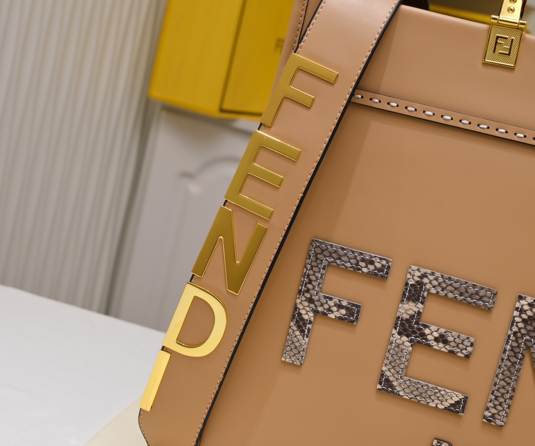 TOP FENDI Sunshine Tote Bag 35*31*17cm - Brown
