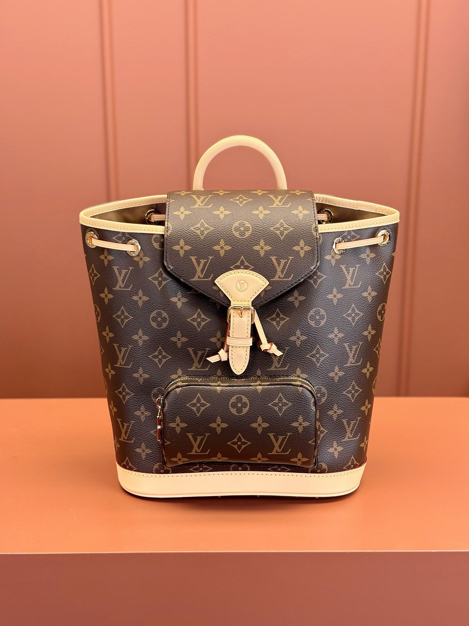 TOP Louis Vuitton LV Montsouris Backpack 28x30x18cm/24x25x12cm-Brown