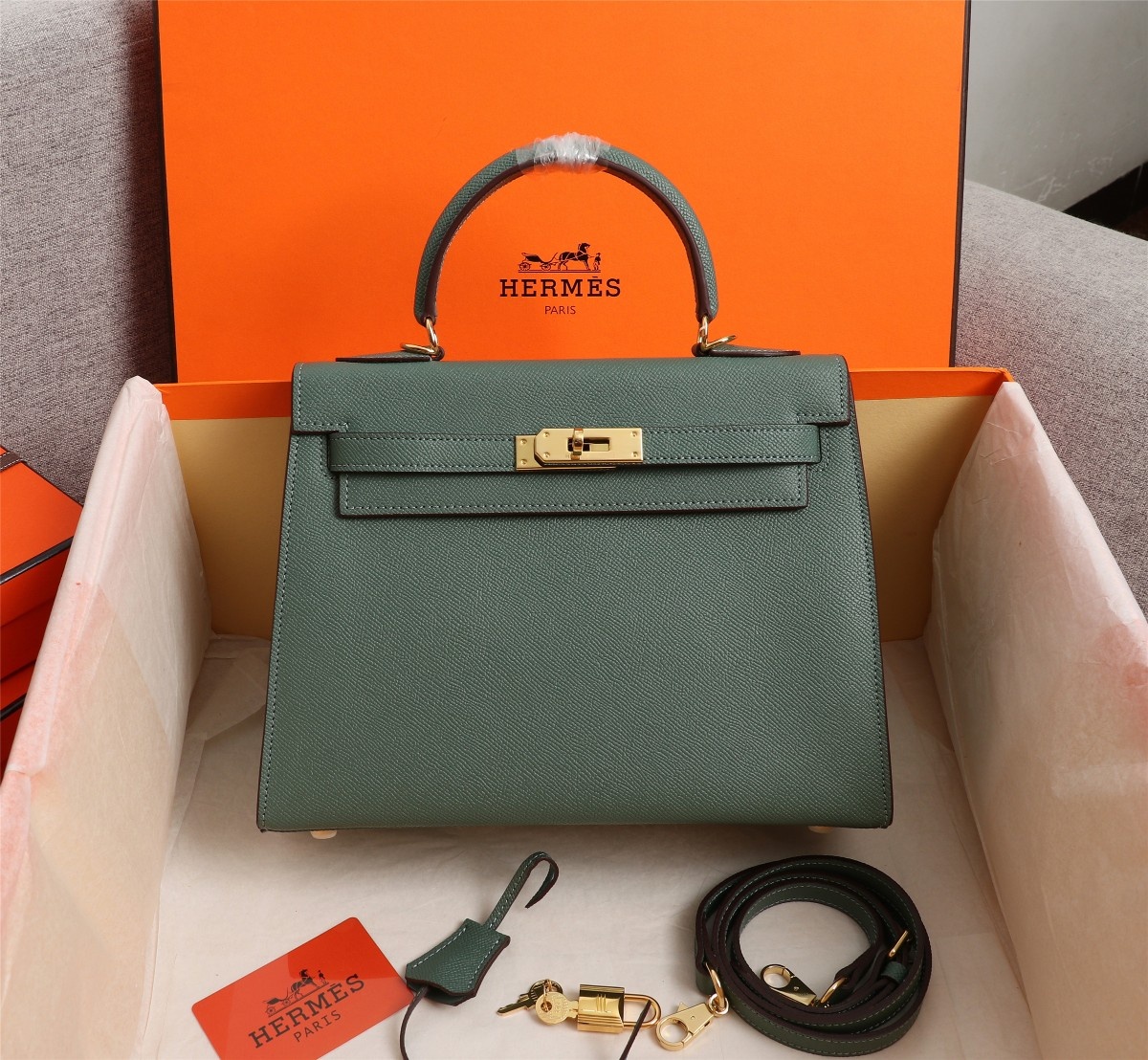 Hermès Kelly Gold Buckle Bag-Epsom(Replica)