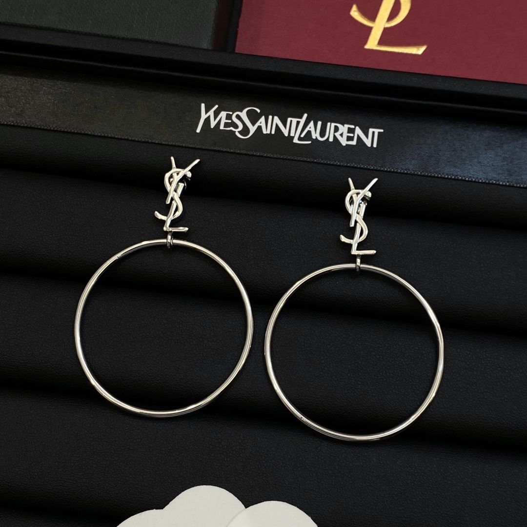 TOP Yves Saint Laurent YSL Earrings - Silver