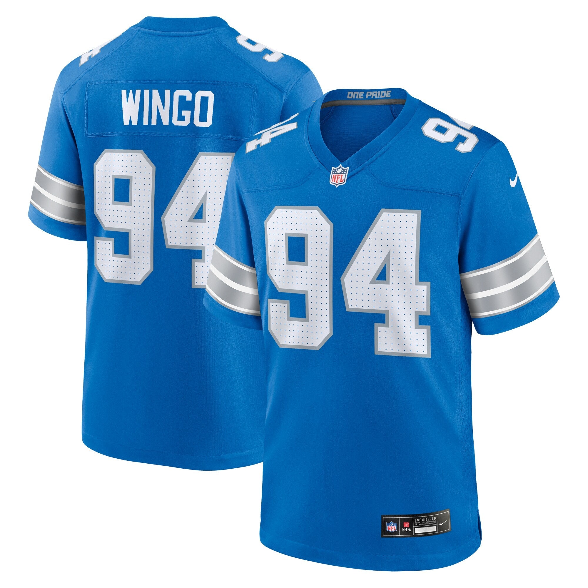 Mekhi Wingo Detroit Lions  Team Game Jersey -  Blue