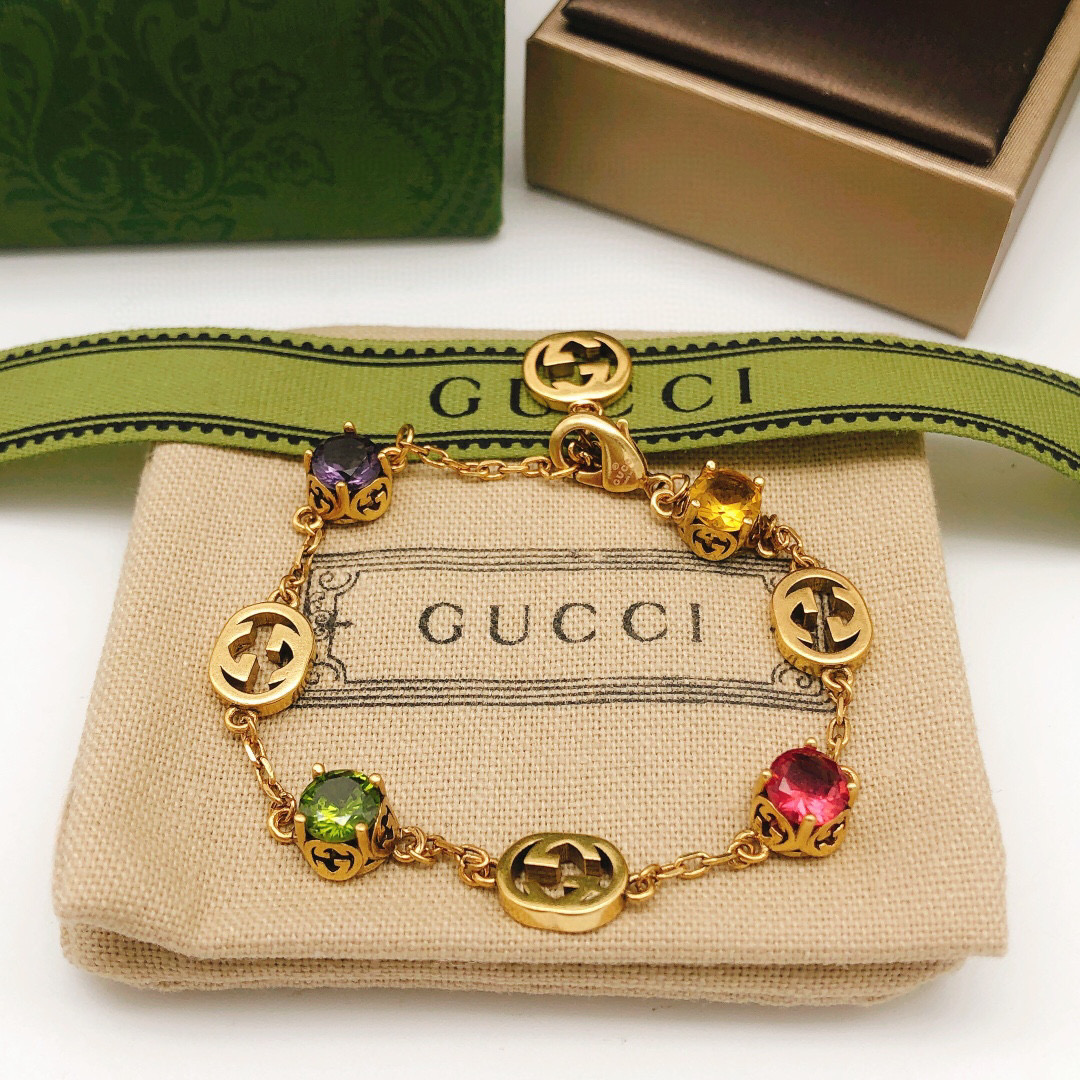 TOP GUCCI Colourful Gems Bracelet