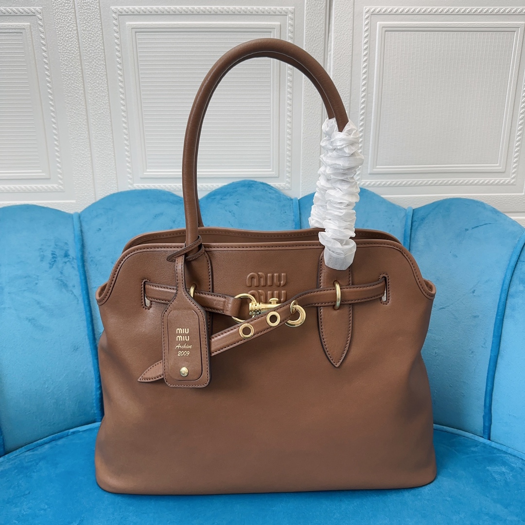 TOP Miu Miu Leather Tote Bag 31X40X13CM - 2 Colour
