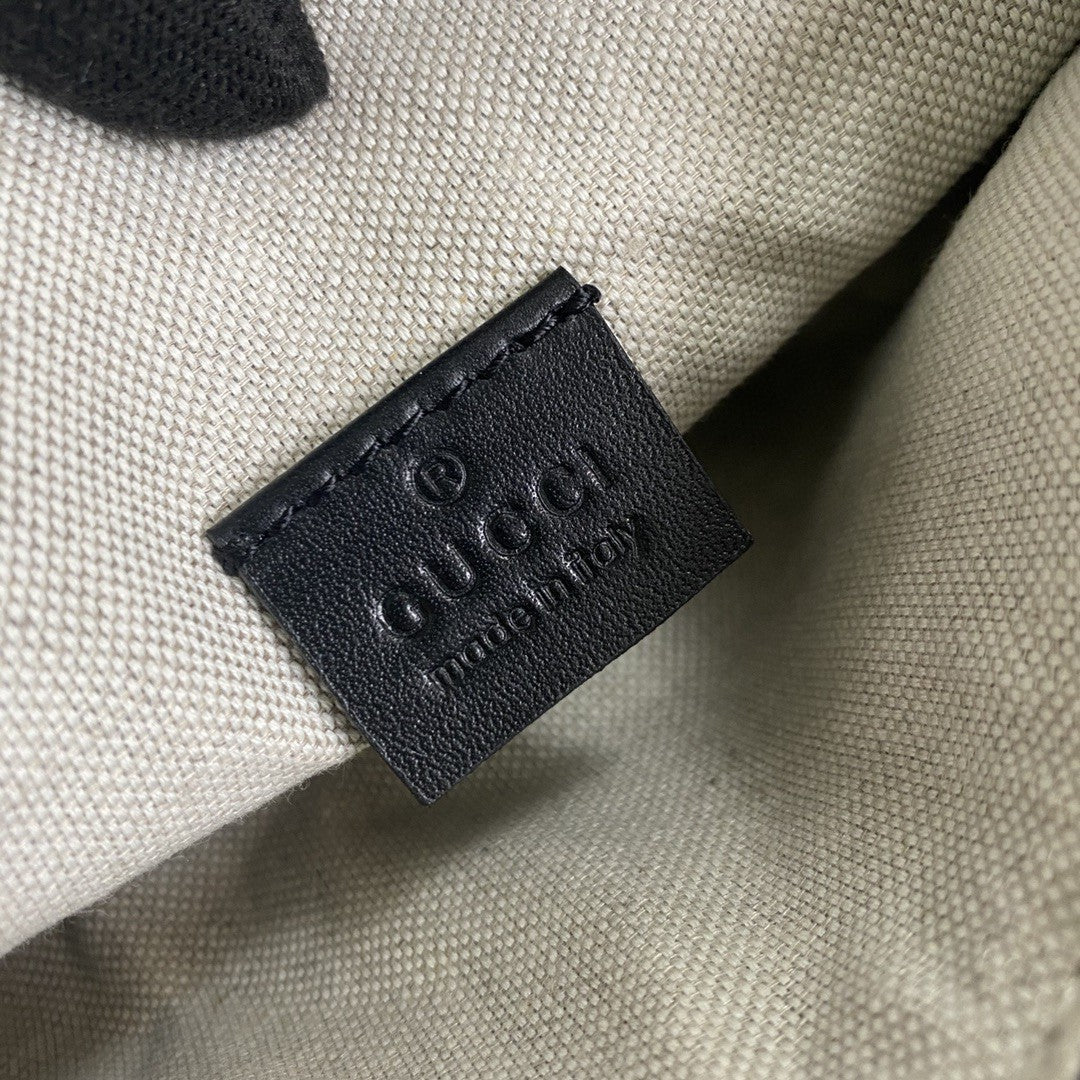 TOP GUCCI Embossed Belt Bag 23*13*5cm - Black