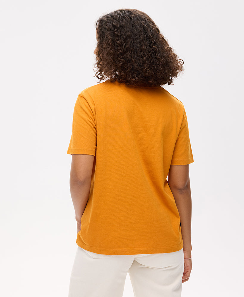 Essential Logo Embroidered Tee | Track Gold