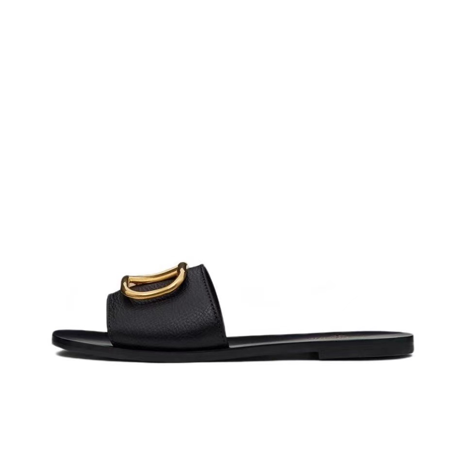 Valentino Leather Casual Fashion Flip-Flops Slide Sandal(Replica)
