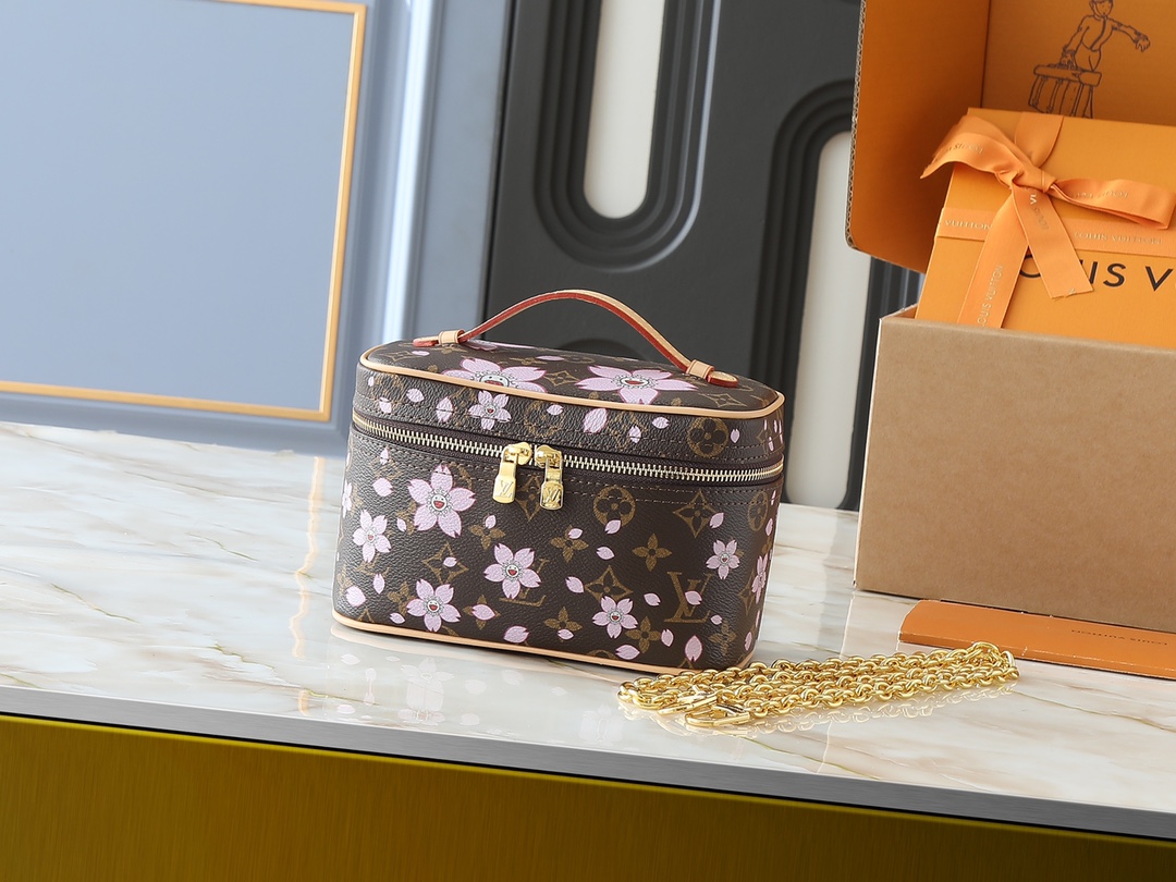 TOP Louis Vuitton LV Cherry Blossom Vanity Case 20x13.5x12cm - Brown